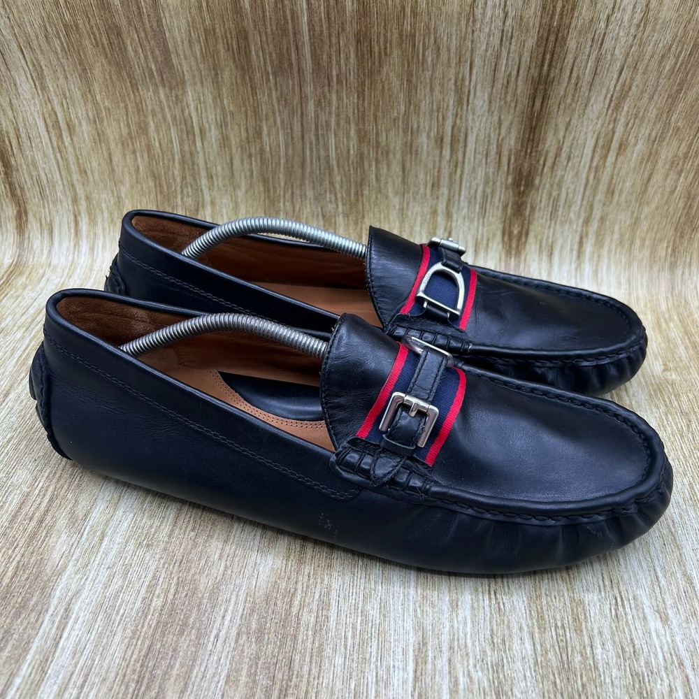 Polo Ralph Lauren Anders Buckle Bit Driver Loafers Men's Size 13 Black Leather